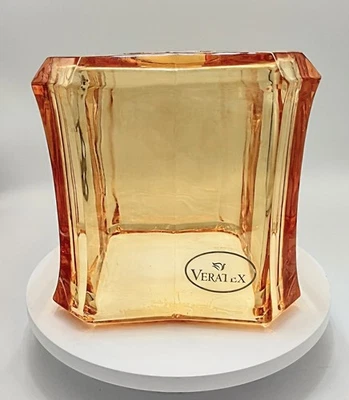 Cubierta Soporte Caja Pañuelo Veratex Acrílico Lucite Transparente Color Ámbar Retro Naranja Foto 1 de 4