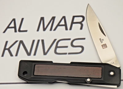 Vintage AL MAR SEKI JAPAN TALISMAN Lockback Knife Zytel/Wood Handles ATS-34 - Image 1 of 4