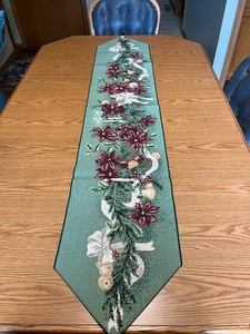 Weihnachten Wandteppich Tischläufer mit Quasten 72" x 13" - Bild 1 von 10