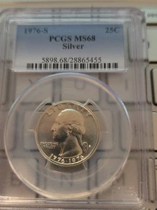 Cuarto de dólar Washington 1976 S plata graduación profesional MS68 - ver tienda Primera Guerra Mundial - medallas Segunda Guerra Mundial - moneda - Imagen 1 de 6