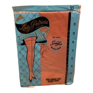 Vintage Lady Patricia Seamfree 400 Needle Micro Mesh Stockings Size 9 1/2 33” - Picture 1 of 2