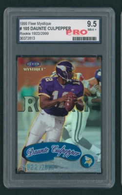 1999 Fleer Mystique Daunte Culpepper ROOKIE RC /2999 #105 PRO 9.5 MINT+ - Image 1 of 2