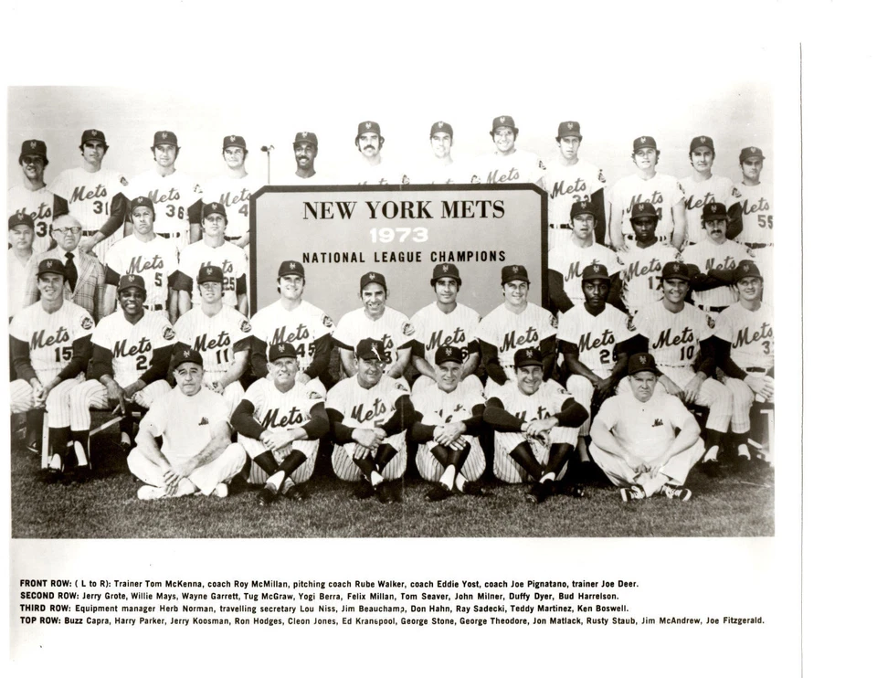 1973 NEW YORK METS NL CHAMPS  8X10 TEAM PHOTO MAYS HOF  BASEBALL SHEA HOF - Image 1 of 1