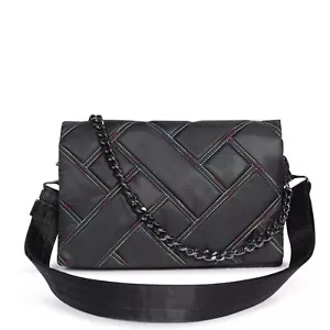 Lug Huddle Rainbow Black Convertible Shoulder Bag Crossbody Bag With 2 Straps - Picture 1 of 7
