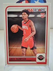 Tarjeta de novato Panini NBA Hoops Amen Thompson RC 2023-24 #242 Houston Rockets - Imagen 1 de 2