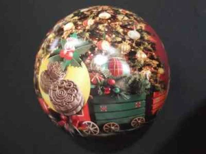 GRECIA BOLA GRANDE NAVIDAD 12,5cm DIÁMETRO adv. Galletas Papadopoulou ¡lata vacía! - Imagen 1 de 6