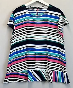 Van Heusen Women’s 2XL Short Sleeve Colorful Blouse Striped Lightweight Blouse - Picture 1 of 7