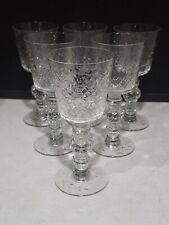 SET OF 6- HEISEY ETCHED GLASS 3404-11 WATER OR WINE GOBLETS 7 3/8"