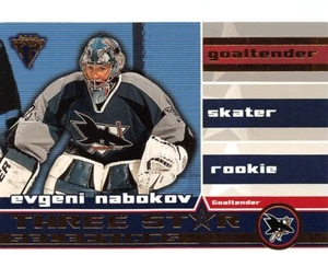 2001-02 Titanium 3-Star Selections #8 Evgeni Nabokov ** SJ Sharks ** - Picture 1 of 2