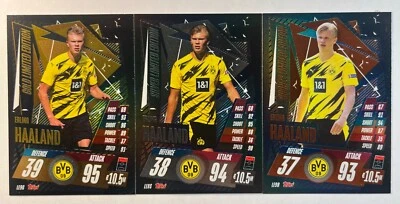 Match Attax 2020-21 Haaland Gold, Silver, Bronze Limited Edition Set *Rare* - Image 1 of 4