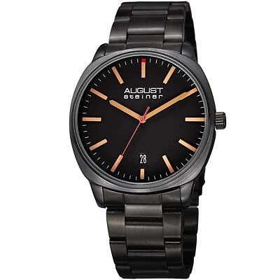 Men's August Steiner AS8237BK Classic Three Hand Movement Date Bracelet Watch - Image 1 of 4
