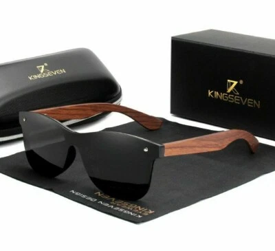 Wooden Polarized Sunglasses Men Fashion Retro Outdoor Holiday Mirror Sun Glasses - Image 1 of 4