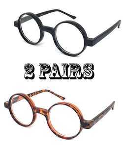 2 Pair Combo READERS Lightweight Round JOHN LENNON VINTAGE Style READING GLASSES - Picture 1 of 8