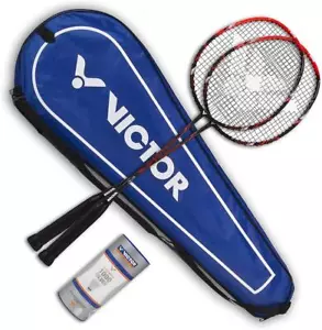 Victor Badminton Set Ultramate 6 rot, 2 Badmintonschläger + 3 Bälle + Setbag - Bild 1 von 6