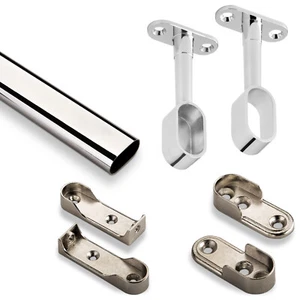 Kleiderschrankrohr Kleiderstange 100-200 cm Kleiderbügelstange Bügel SO-TECH® - Bild 1 von 10