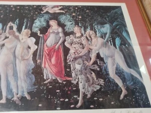 Vintage Ris'que Art Primavera Sandro Botticelli Glas gerahmter Druck 24 x 32 Zoll - Bild 1 von 18