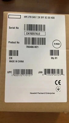 New 765466-B21 HP 2TB 12G SAS 7.2K RPM 2.5" 512E HDD 765873-001 765452-002 - Image 1 of 4