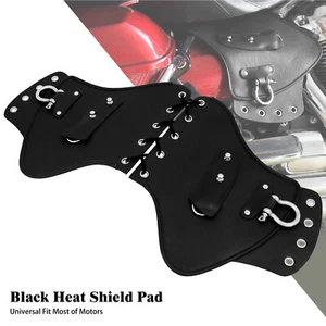 Universal Black Saddle Heat Shield Deflectors Fit For Harley Honda Suzuki Yamaha - Picture 1 of 12