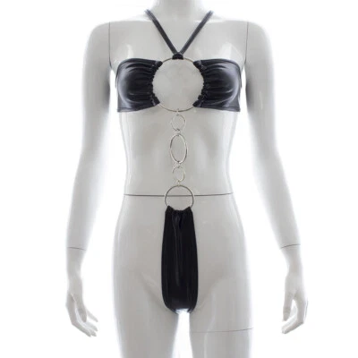 Sexy Mujeres Con cordones Junta tórica Sujetador Tanga Ropa de playa Traje de baño Elástico Bikini Traje de baño Foto 1 de 4