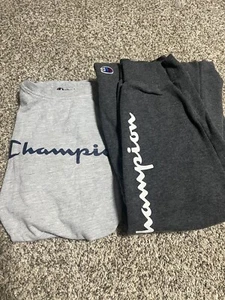 champion sweatpants With T-shirt Boys Gray Xl/L - Picture 1 of 8