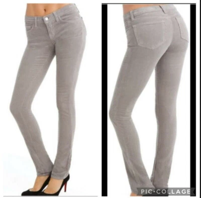 J Brand Mujer Pantalones Pierna Ajustada LR 910F217TE Elástico Gris Pana US 24 $248 Foto 1 de 4