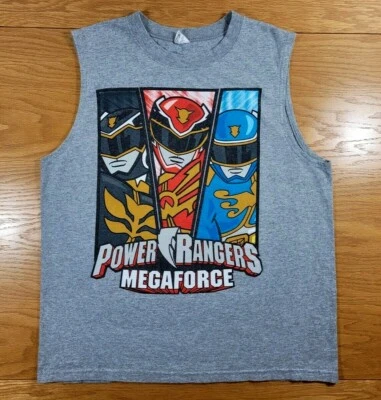 MIGHTY MORPHIN POWER RANGERS Megaforce Sleeveless Tank Top T-Shirt L Youth Large - Image 1 of 2