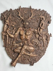 Celtic Horned God Cernunnos Resin Wall Plaque - Picture 1 of 10