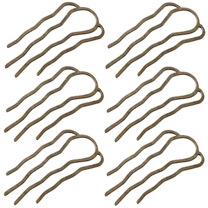 6 Pieces Metal Hair Fork Clips and U-Shape Sticks for Updo Buns and Styling - 4 - Picture 1 of 12