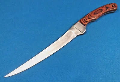 Elk Ridge ER028 FILETE Cuchillo de hoja fija espiga completa madera marrón 12" en general ¡NUEVO! Foto 1 de 4