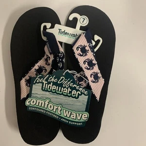 Tidewater Boardwalk Damen-Flip-Flop-Sandalen schwarz/pink US-Größe 7 M - Bild 1 von 8