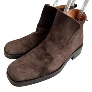 Gucci ankle boots mens UK 9 US 9.5 brown suede square toe elastic pull on chunky - Picture 1 of 15