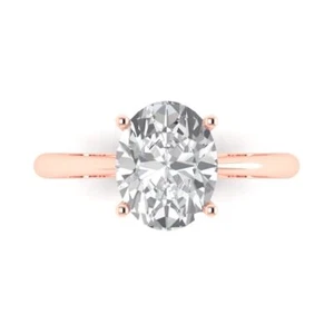 Brautring 2,50 kt Ovalschliff Verlobung Versprechen Hochzeit Statement 14 kt Rotgold - Bild 1 von 11