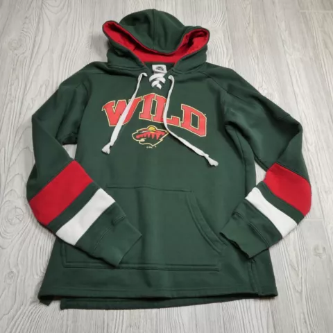 Minnesota Wild Sweater Womens Small Fleece Hooded Sweatshirt Green Cover