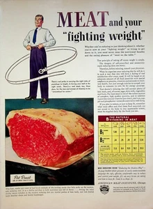 American Meat Institute 1941 anuncio impreso vintage años 40 lucha peso Chicago IL - Imagen 1 de 2
