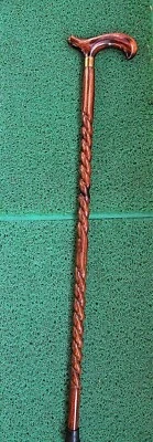 Men-Women-Old People Beautiful Hand Carved Design Wooden Walking Stick Cane - Image 1 of 3