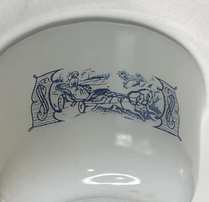 Fire King Anchor Hocking Milchglas Puddingbecher Mini Schüssel Currier & Ives 3 Stück - Bild 1 von 5