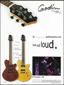 Godin LG Hmb series guitar advertisement with Al Function (SIX band) ad print - Imagen 1 de 3