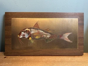 Vintage Messing Damaszener Fisch Wandbehang WDK WIENER DAMASZIER KUNST Austria - Bild 1 von 10
