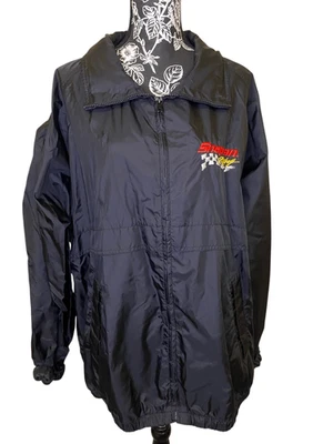 Tri Mountain Snap On Racing Jacket Black Embroidered Windbreaker Mens 2XL Fall - Image 1 of 4