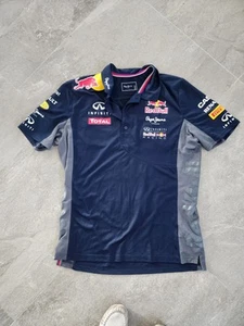 Genuine PEPE Jeans F1 Red Bull Polo Shirt Mens XL Blue Sebastian Vettel 2013 - Picture 1 of 9