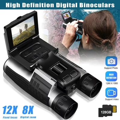 12X Zoom Digital Night Vision Hunting Binoculars Telescope Video Camera LCD FHD - Image 1 of 4