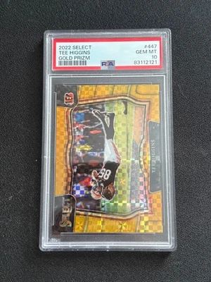 2022 Select Tee Higgins Gold Prizm Field Level PSA 10 #447 /10 Bengals SSP Gem M - Image 1 of 2