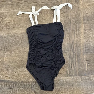 Kate Spade New York Para Mujer Sólido Fruncido Frontal Arco Hombro Una Pieza Talla XS Foto 1 de 3