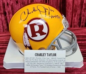 CHARLEY TAYLOR REDSKINS HOF 84 COA TRISTAR AUTO Signed AUTOGRAPH Mini Helmet - Picture 1 of 11