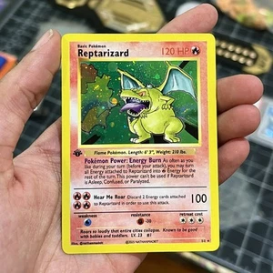 Base Set Charizard- Reptarizard Custom- 1st Edition- Holo Rare By NathanMadeIt - Picture 1 of 2
