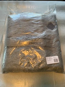 Restoration Hardware Tibetan Faux Fur Throw Shaggy Blanket Nickel  50"x60" Gray - Picture 1 of 4