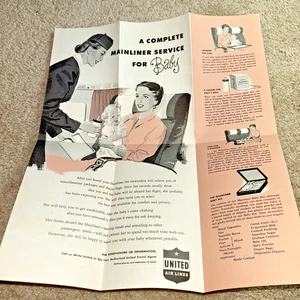 1950s UNITED AIRLINES - A SKY RIDE FOR BABY Brochure - Picture 1 of 12