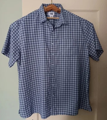 Harbor Bay Men's Short Sleeve Black & White Plaid Size 3XL Button Up Shirt - Image 1 of 4