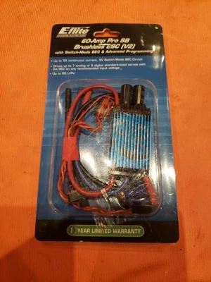 E-flite 60-Amp Pro SB Brushless ESC (V2) W/Switch-mode BEC - New - JT25 - Image 1 of 4