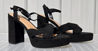 A New Day Riah Negro Correa al Tobillo Plataforma Bloque Vestido Tacones -- Para Mujer Talla 10 Foto 1 de 4